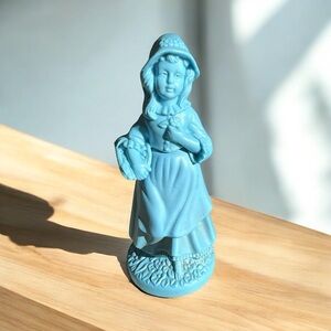 AVON BLUE LADY PERFUME FIGURINE – 1970s CERAMIC DECANTER